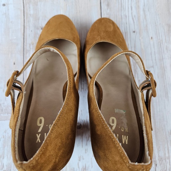 Mix No. 6 faux suede Maryjane heels, brown, size 9.5 - Picture 4 of 8